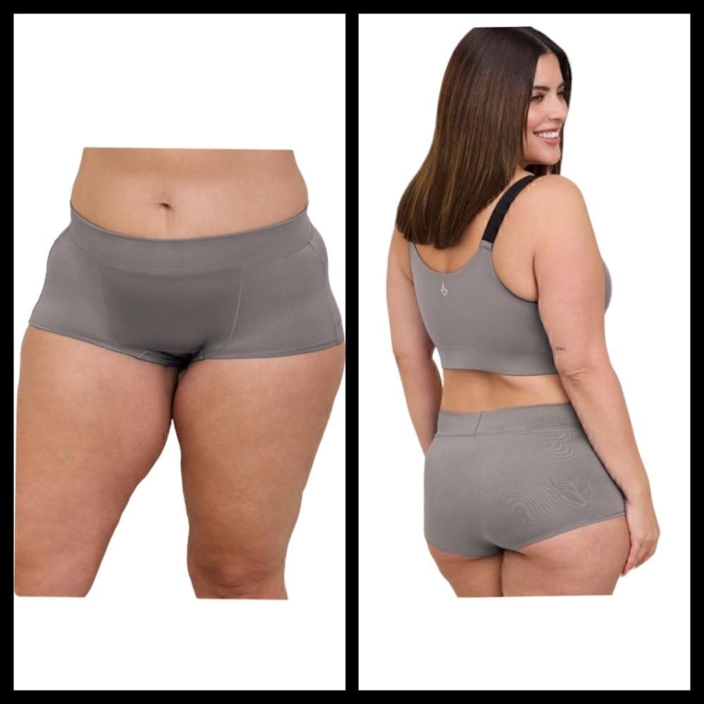 5X 28W Torrid Grey Activewear Boyshort Panty Microfiber Breathable Lightweight